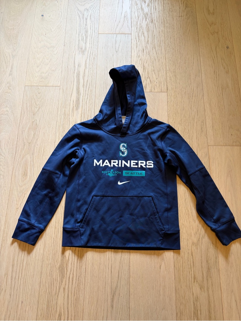 Nike Kids Mariners Navy Athletic Hooded Pullover Sweatshirt